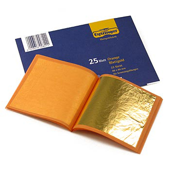 Gold - Blattgold Heftchen, 22 Karat, 80 x 80 mm, E175