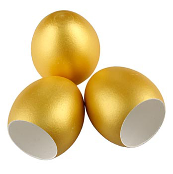 Lege eierschalen, goud, om te vullen, 120 st.