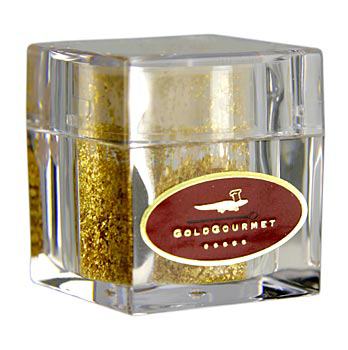 Gold - Würfelstreuer mit Blattgoldflocken, 22 Karat, E175